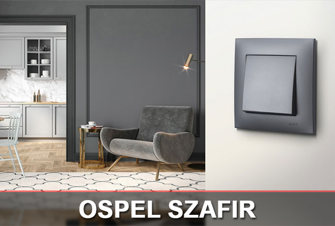 Łącznik pojedynczy Szary Mat oraz ramką pojedynczą w kolorze Szary Mat - Ospel Szafir