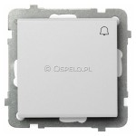 ŁP-6R/m/75 Przycisk zwierny dzwonkowy 10A (Szybkozłącza)  Biały Mat