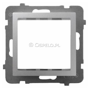 AP45-1G/m/18 Adapter podtynkowy systemu OSPEL 45 do serii As Srebro Ospel As - Widok z przodu