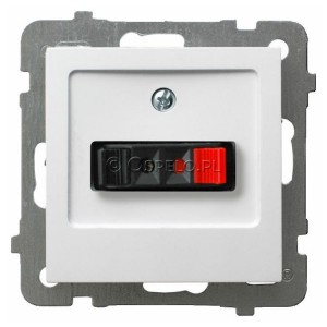 GG-1G/m/00 Gniazdo głośnikowe pojedyncze Biały Ospel As - Widok z przodu