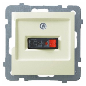 GG-1G/m/27 Gniazdo głośnikowe pojedyncze Ecru Ospel As - Widok z przodu