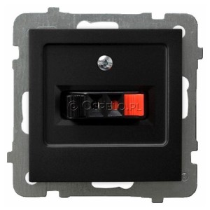 GG-1G/m/33 Gniazdo głośnikowe pojedyncze Czarny Metalik Ospel As - Widok z przodu