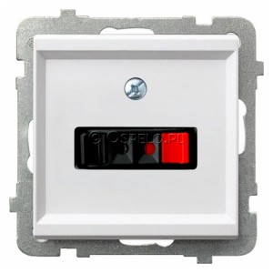 GG-1R/m/00 Gniazdo głośnikowe pojedyncze Biały Ospel Sonata - Widok z przodu