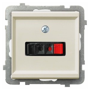 GG-1R/m/27 Gniazdo głośnikowe pojedyncze Ecru Ospel Sonata - Widok z przodu