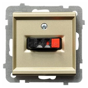 GG-1R/m/39 Gniazdo głośnikowe pojedyncze Szampański Złoty Ospel Sonata - Widok z przodu