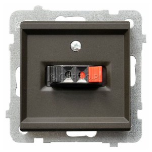 GG-1R/m/40 Gniazdo głośnikowe pojedyncze Czekoladowy Metalik Ospel Sonata - Widok z przodu