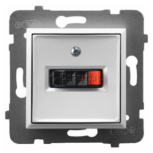 GG-1U/m/00 Gniazdo głośnikowe pojedyncze Biały Ospel Aria - Widok z przodu