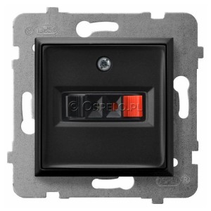 GG-1U/m/33 Gniazdo głośnikowe pojedyncze Czarny Metalik Ospel Aria - Widok z przodu