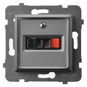 GG-1U/m/70 Gniazdo głośnikowe pojedyncze Szary Mat. Ospel Aria - Widok z przodu