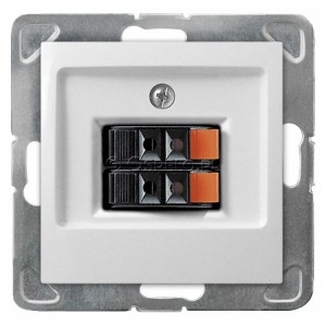 GG-2Y/m/00 Gniazdo głośnikowe podwójne Biały Ospel Impresja - Widok z przodu