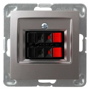 GG-2Y/m/23 Gniazdo głośnikowe podwójne Tytan Ospel Impresja - Widok z przodu