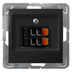 GG-2Y/m/33 Gniazdo głośnikowe podwójne Czarny Metalik Ospel Impresja - Widok z przodu