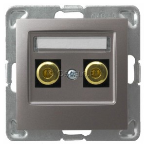 GGN-1Y/m/23 Gniazdo głośnikowe pojedyncze typu Banan Tytan Ospel Impresja - Widok z przodu