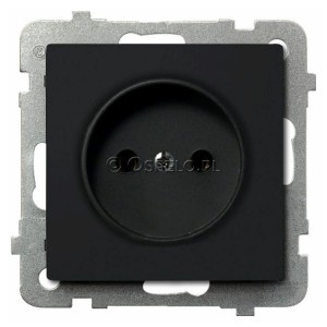 GP-1R/m/33 Gniazdo pojedyncze 16A (Zaciski śrubowe) Czarny Metalik Ospel Sonata - Widok z przodu