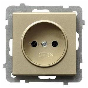 GP-1R/m/39 Gniazdo pojedyncze 16A (Zaciski śrubowe) Szampański Złoty Ospel Sonata - Widok z przodu