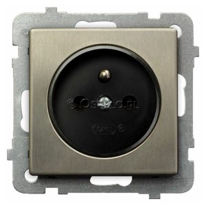 GP-1RMZ/m/44 Gniazdo pojedyncze z uziemieniem Nowe Srebro Ospel Sonata Nowe Srebro - Widok z przodu