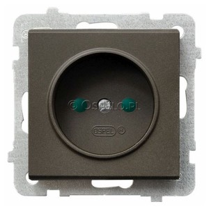 GP-1RP/m/40 Gniazdo pojedyncze z przesłonami torów prądowych 16A (Zaciski śrubowe) Czekoladowy Metalik Ospel Sonata - Widok z przodu