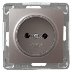 GP-1Y/m/23 Gniazdo pojedyncze bez uziemienia 16A (Zaciski śrubowe) Tytan Ospel Impresja - Widok z przodu