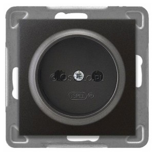 GP-1Y/m/50 Gniazdo pojedyncze bez uziemienia 16A (Zaciski śrubowe) Antracyt Ospel Impresja - Widok z przodu