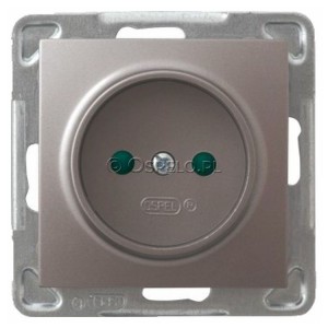 GP-1YP/m/23 Gniazdo pojedyncze bez uziemienia z przesłonami torów prądowych 16A (Zaciski śrubowe) Tytan Ospel Impresja - Widok z przodu