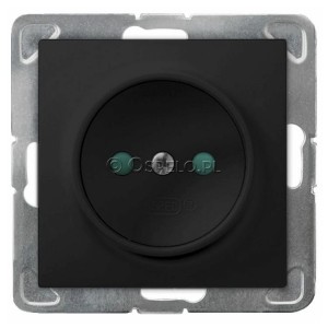 GP-1YP/m/33 Gniazdo pojedyncze bez uziemienia z przesłonami torów prądowych 16A (Zaciski śrubowe) Czarny Metalik Ospel Impresja - Widok z przodu