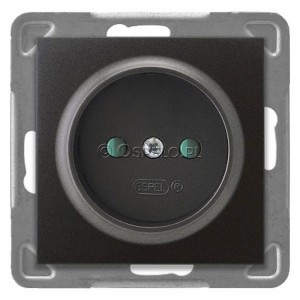 GP-1YP/m/50 Gniazdo pojedyncze bez uziemienia z przesłonami torów prądowych 16A (Zaciski śrubowe) Antracyt Ospel Impresja - Widok z przodu