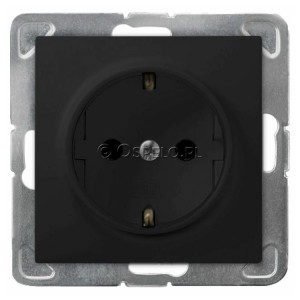 GP-1YS/m/33 Gniazdo pojedyncze z uziemieniem Schuko 16A (Zaciski śrubowe) Czarny Metalik Ospel Impresja - Widok z przodu