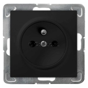 GP-1YZ/m/33 Gniazdo pojedyncze z uziemieniem 16A (Zaciski śrubowe) Czarny Metalik Ospel Impresja - Widok z przodu