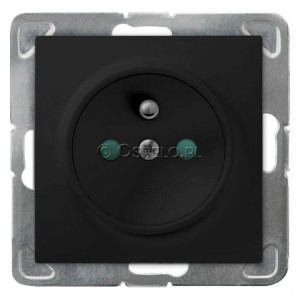 GP-1YZP/m/33 Gniazdo pojedyncze z uziemieniem i przesłonami torów prądowych 16A (Zaciski śrubowe) Czarny Metalik Ospel Impresja - Widok z przodu