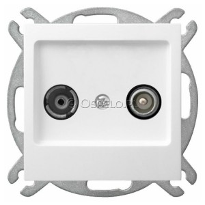 GPA-10GP/m/00 Gniazdo RTV przelotowe 10dB Biały Ospel As - Widok z przodu