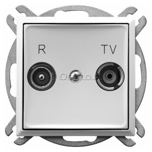 GPA-10UP/m/00 Gniazdo RTV przelotowe 10dB Biały Ospel Aria - Widok z przodu