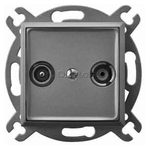 GPA-10UP/m/70 Gniazdo RTV przelotowe 10dB Szary Mat. Ospel Aria - Widok z przodu