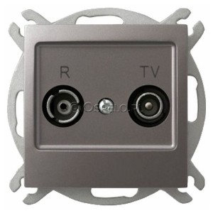 GPA-10YP/m/23 Gniazdo RTV przelotowe 10dB Tytan Ospel Impresja - Widok z przodu