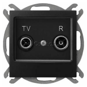 GPA-10YP/m/33 Gniazdo RTV przelotowe 10dB Czarny Metalik Ospel Impresja - Widok z przodu