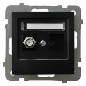 GPA-1GF/m/33 Gniazdo antenowe pojedyncze Typu F Czarny Metalik Ospel As - Widok z przodu