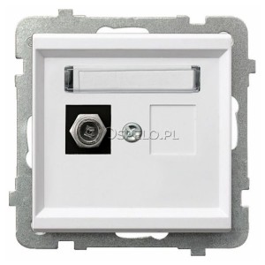 GPA-1RF/m/00 Gniazdo antenowe pojedyncze typu F Biały Ospel Sonata - Widok z przodu