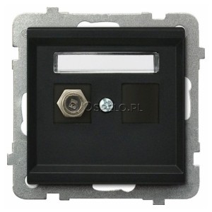 GPA-1RF/m/33 Gniazdo antenowe pojedyncze typu F Czarny Metalik Ospel Sonata - Widok z przodu