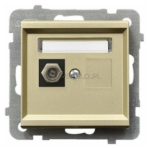 GPA-1RF/m/39 Gniazdo antenowe pojedyncze typu F Szampański Złoty Ospel Sonata - Widok z przodu