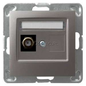 GPA-1YF/m/23 Gniazdo antenowe pojedyncze typu F Tytan Ospel Impresja - Widok z przodu