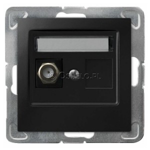 GPA-1YF/m/33 Gniazdo antenowe pojedyncze typu F Czarny Metalik Ospel Impresja - Widok z przodu