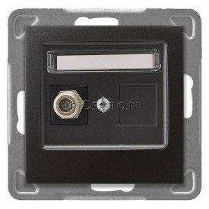 GPA-1YF/m/50 Gniazdo antenowe pojedyncze typu F Antracyt Ospel Impresja - Widok z przodu