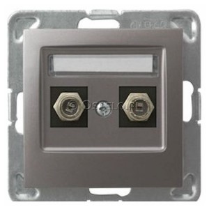 GPA-2YF/m/23 Gniazdo antenowe podwójne typu F Tytan Ospel Impresja - Widok z przodu