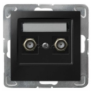 GPA-2YF/m/33 Gniazdo antenowe podwójne typu F  Czarny Metalik