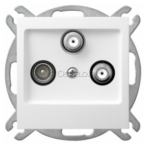 GPA-G2S/m/00 Gniazdo RTV-SAT-SAT z dwoma wyjściami SAT Biały Ospel As - Widok z przodu