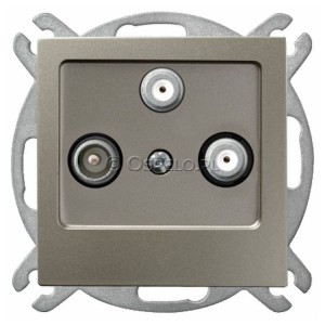 GPA-G2S/m/45 Gniazdo RTV-SAT-SAT z dwoma wyjściami SAT Satyna Light Ospel As - Widok z przodu