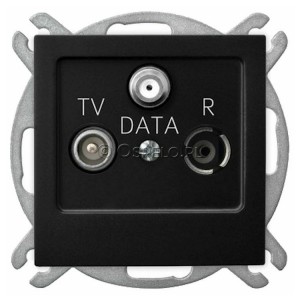 GPA-GD/m/33 Gniazdo RTV-DATA Czarny Metalik Ospel As - Widok z przodu