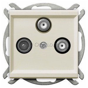 GPA-R2S/m/27 Gniazdo RTV-SAT-SAT z dwoma wyjściami SAT Ecru Ospel Sonata - Widok z przodu