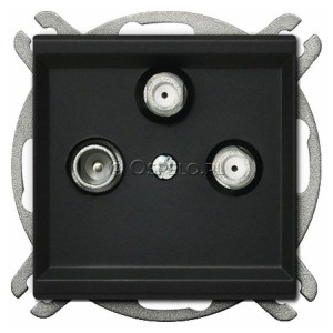 GPA-R2S/m/33 Gniazdo RTV-SAT-SAT z dwoma wyjściami SAT Czarny Metalik Ospel Sonata - Widok z przodu