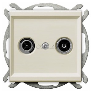 GPA-RK/m/27 Gniazdo RTV końcowe Ecru Ospel Sonata - Widok z przodu