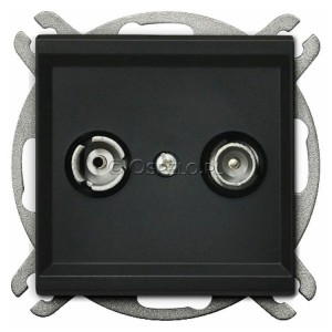 GPA-RK/m/33 Gniazdo RTV końcowe Czarny Metalik Ospel Sonata - Widok z przodu